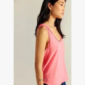 Free People Easy Tank Relaxed Raglan Confetti Pink Rose NWT XS
